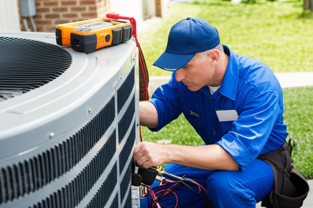 Professional HVAC technician providing home comfort services