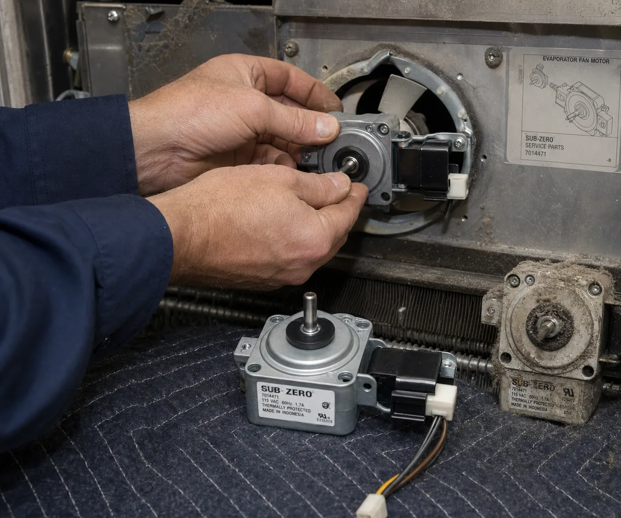 Close-up of an OEM appliance part replacement