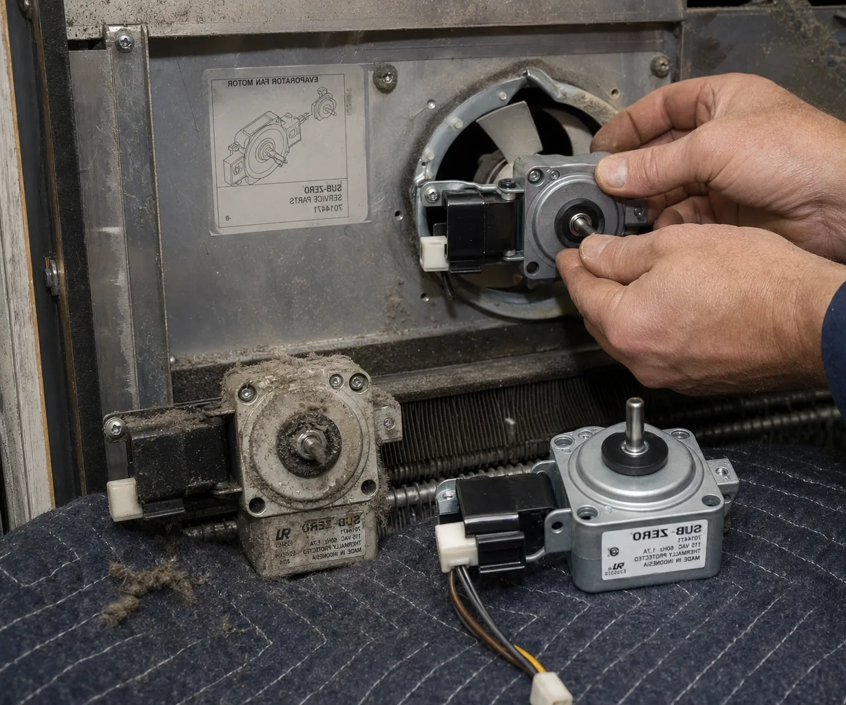 Close-up of an OEM appliance part replacement up close